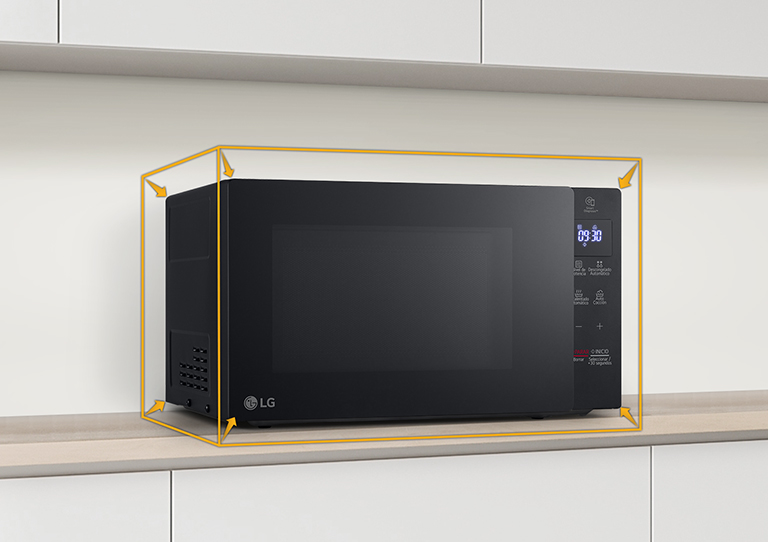 Składająca się z linii grafika wokół produktu przedstawia zmniejszony rozmiar produktu.