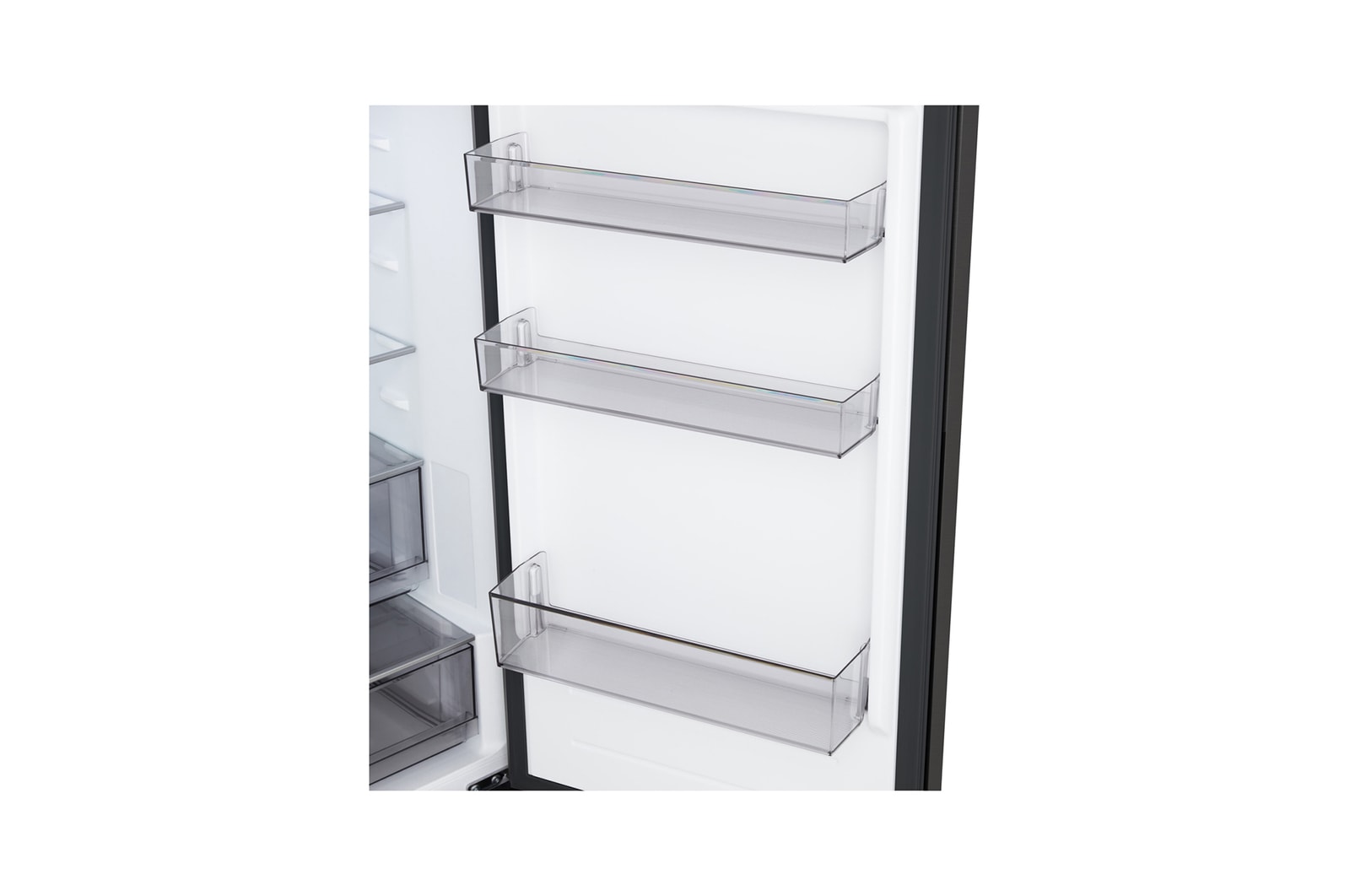 Widok z dołu na lodówkę z zamrażarką LG (gbbsj11dep)