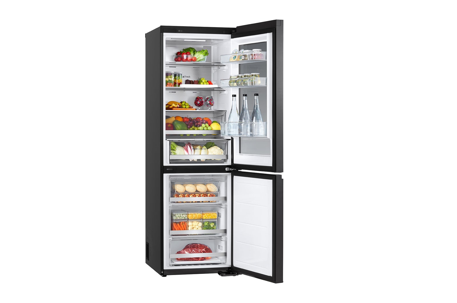 left side open with food stored