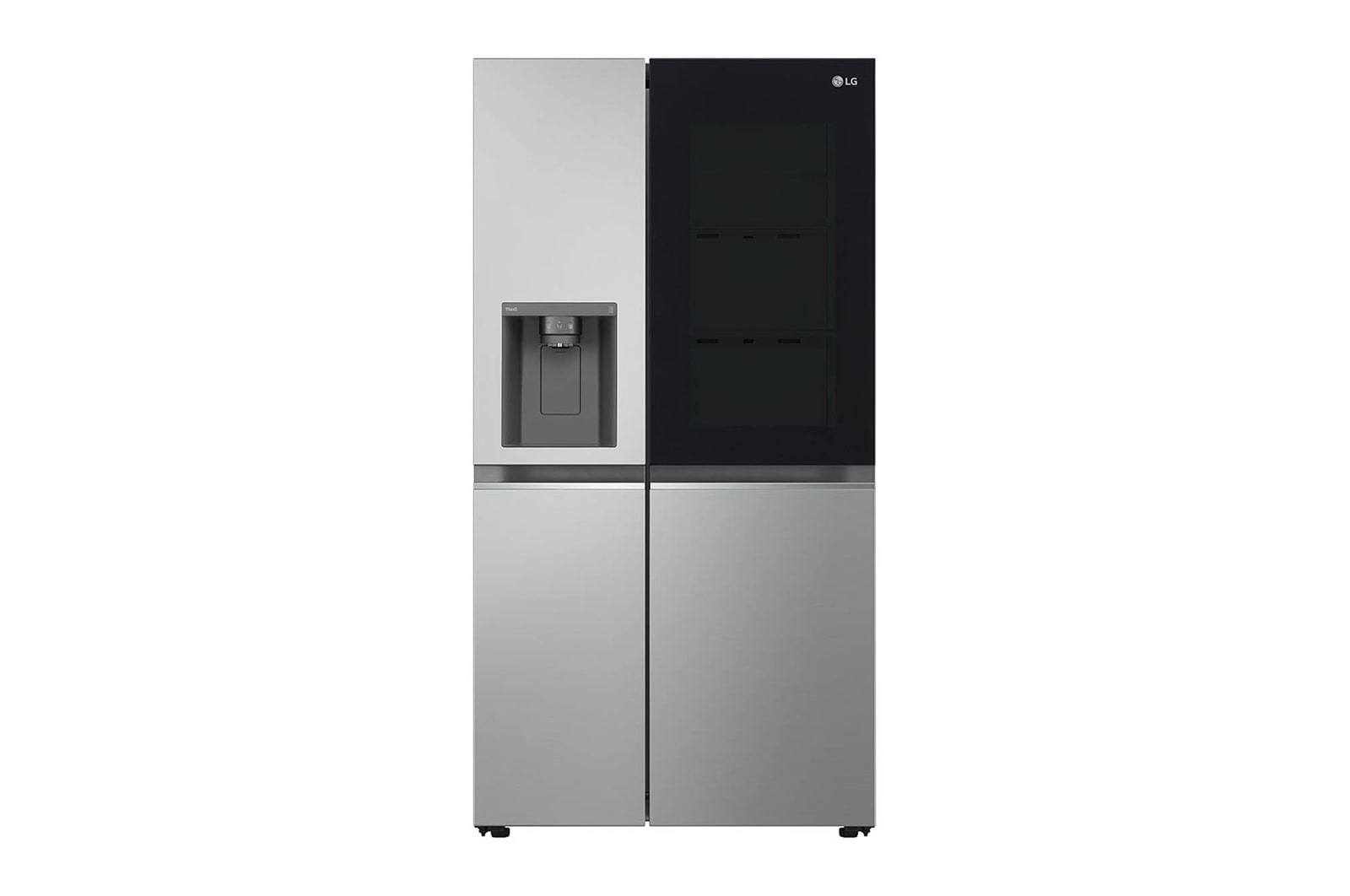 LG Lodówka LG side by side | Srebrny | Szyba InstaView| 635 L | Klasa E | ThinQ| DoorCooling+ | Kostkarka | Total No Frost | GSGV80PYLL, GSGV80PYLL