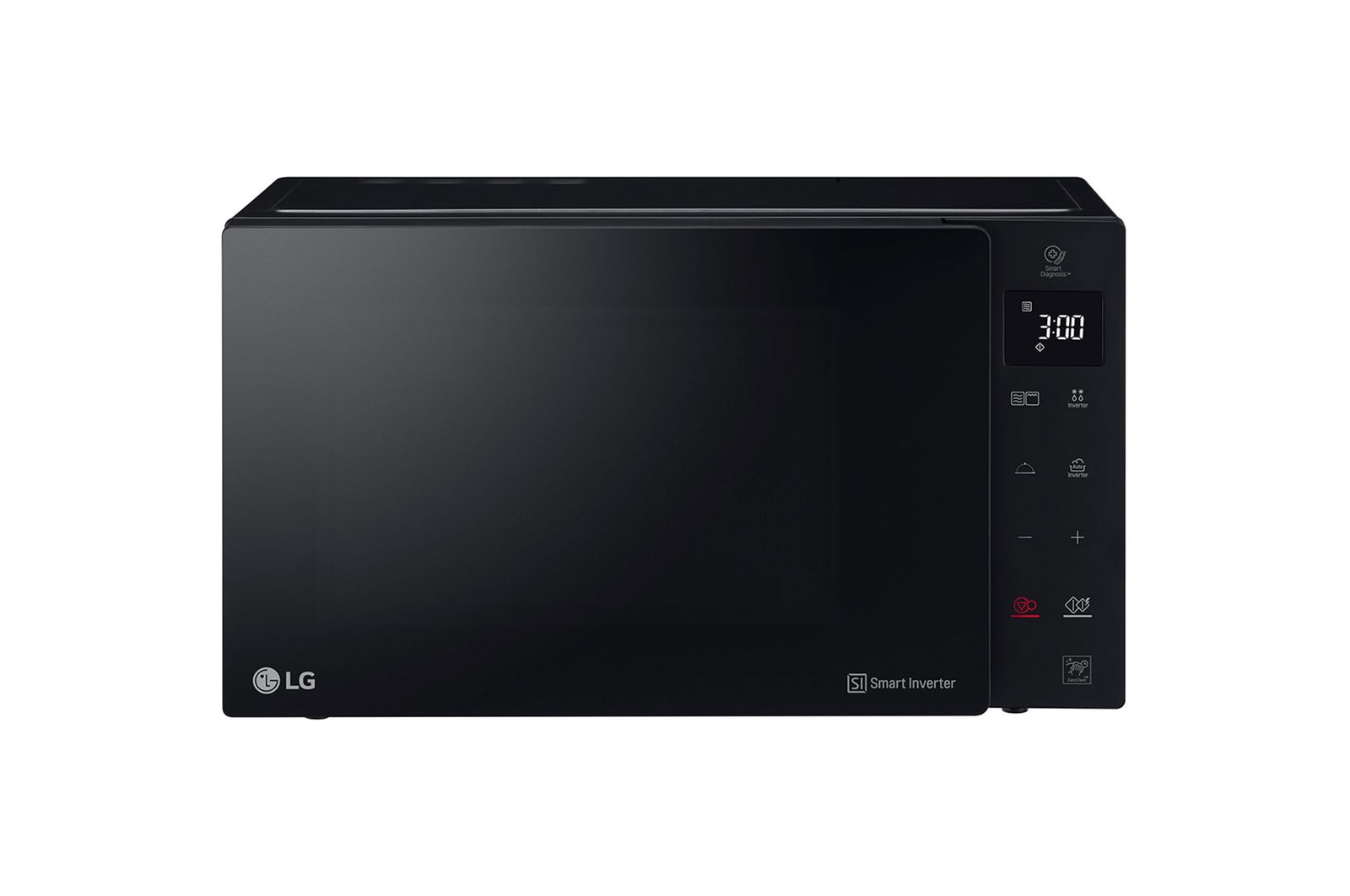 Front view of Kuchenka mikrofalowa LG | NeoChef™ | napęd inwerterowy | czarna | 1000W | grill | powłoka EasyClean | HealthyFry MH6565DPR MH6565DPR