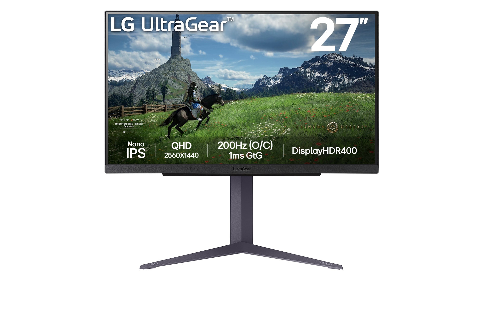 LG UltraGear 27GS85Q ゲーミングモニター 27インチ 27-calowy monitor gamingowy UltraGear™ QHD Nano IPS 180 Hz (O/C
