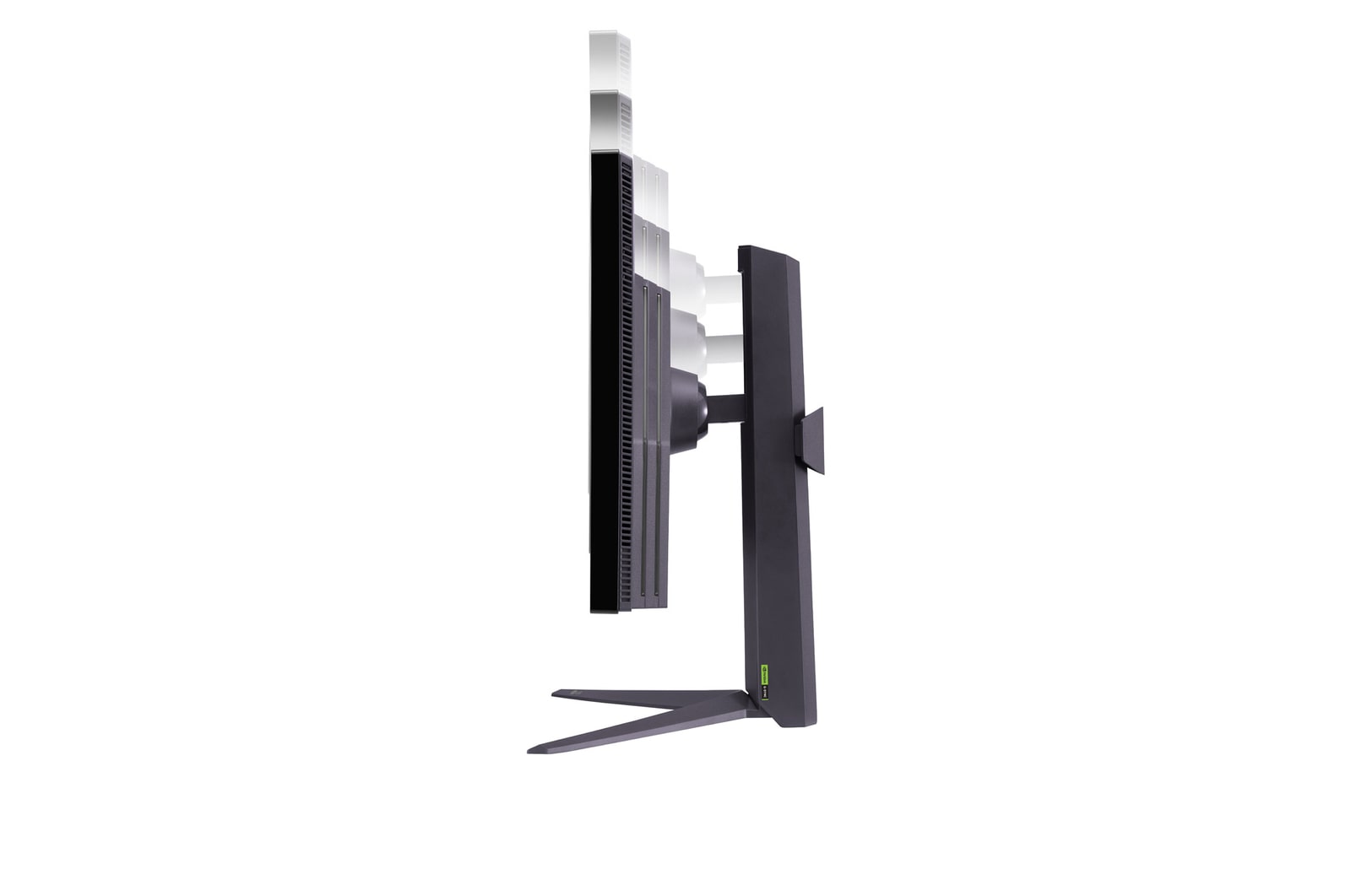 Side view of height adjustable stand with lights off
