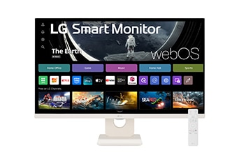 Na zdjęciu miniaturka 27-calowego monitora LG Smart Monitor.
