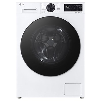 Front view of 9kg Front Loading Washing Machine White - Energy Saving, AI DD, Auto Dispense f2x50s9tlb