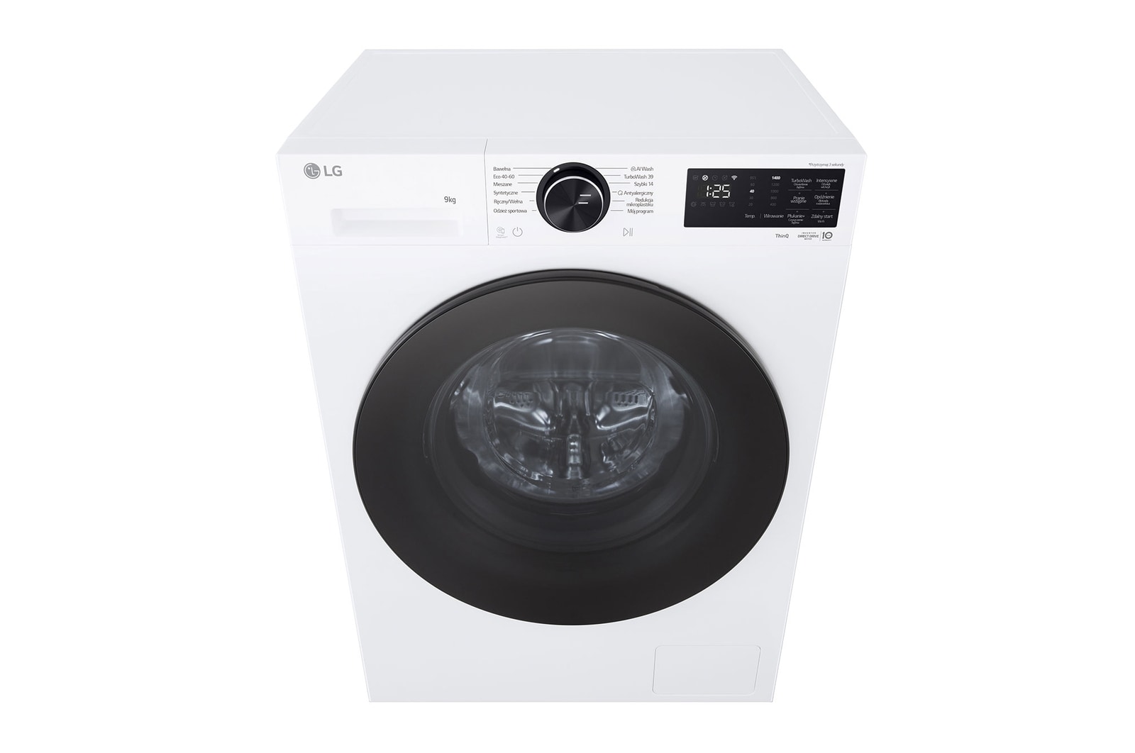 An image showing a washing machine in the living room with an A rating for energy efficiency next to it, consuming 30% less electricity