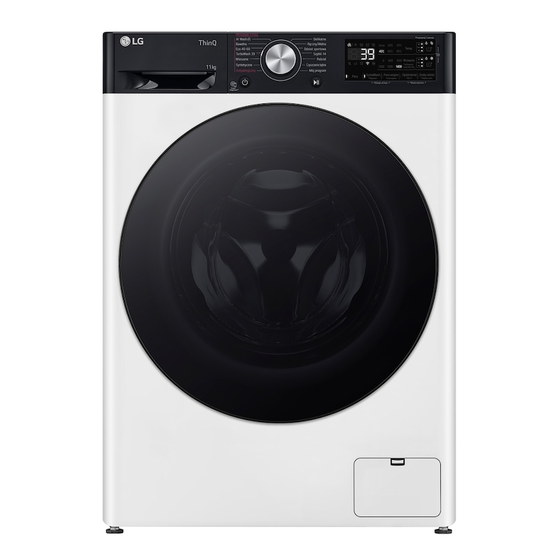 LG Zestaw pralka + suszarka LG | Programy antyalergiczne| 11 / 9 kg | AIDD™ | ThinQ™ | Smart pairing | Biały, czarny panel, F4W11-RH90P.BUNDLE