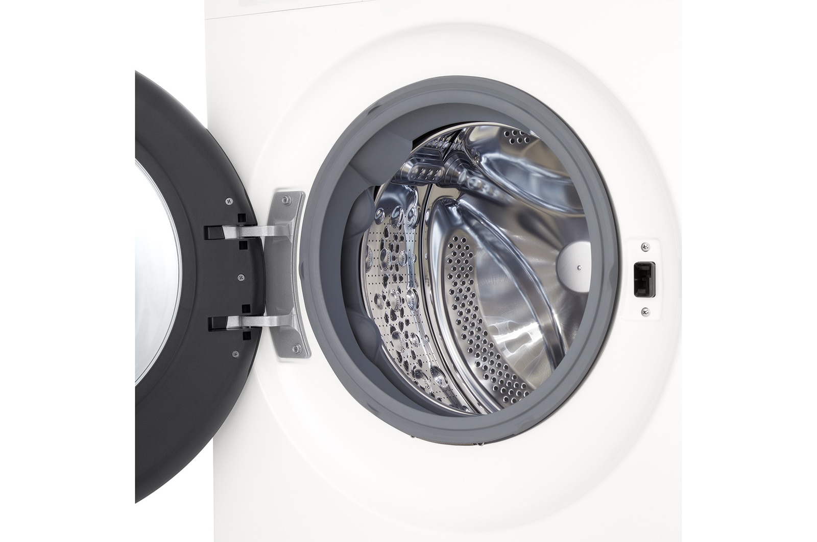 Detailed view of the stainless drum