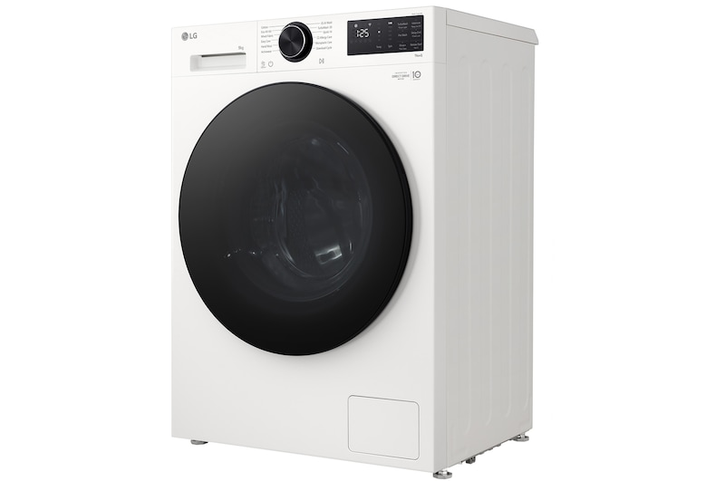 Left perspective view of of LG washer dryer combo