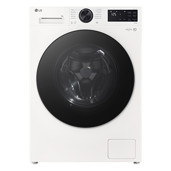 Front view of 9kg Front Loading Washing Machine White - Energy Saving, AI DD, Auto Dispense F2X50S9THB