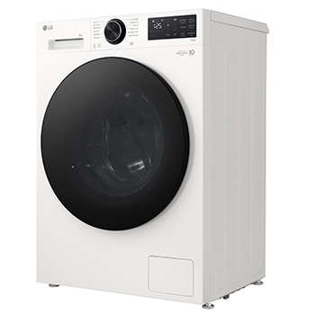 Left perspective view of of LG washer dryer combo