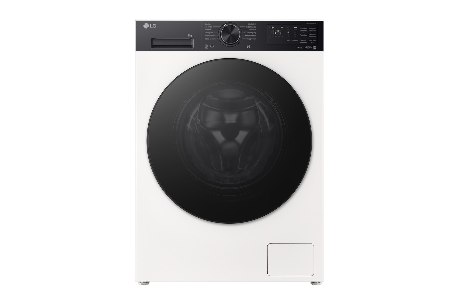 Front view of 9kg Front Loading Washing Machine White - Energy Saving, AI DD, Auto Dispense F2X50S9THB