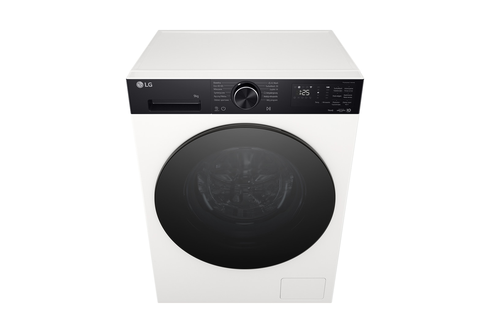 An image showing a washing machine in the living room with an A rating for energy efficiency next to it, consuming 30% less electricity