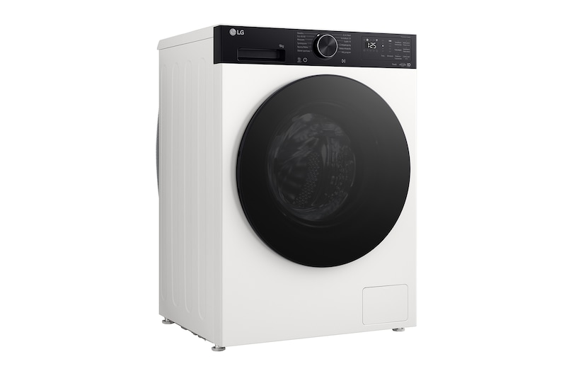 Interior shot featuring LG front load washing machine