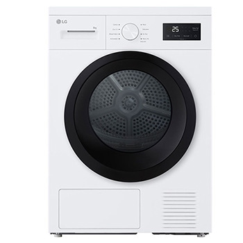 Front view of Suszarka LG I Biała I 8kg załadunek I Zdejmowany blat I Funkcje antyalergiczne RHA1008NWK