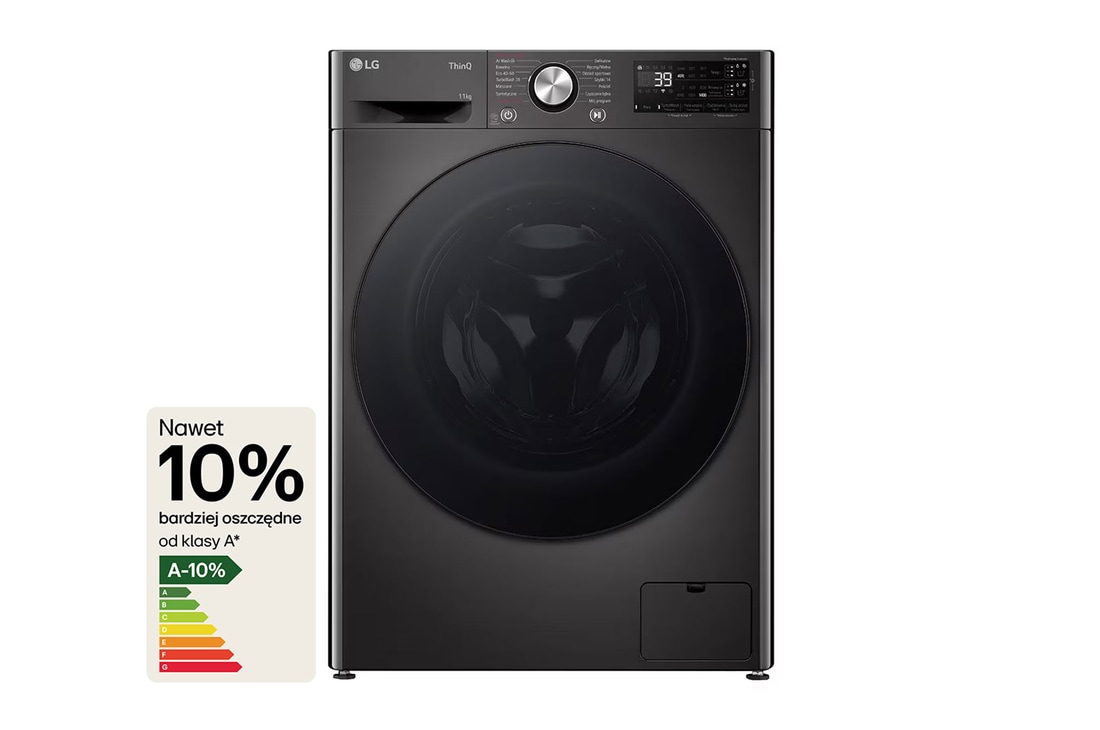 LG Pralka LG Vivace | R750 | czarna | 11 kg | 1400 rpm | ezDispense | TurboWash 360 | ThinQ | AIDD | F4W1175YE, F4W1175YE