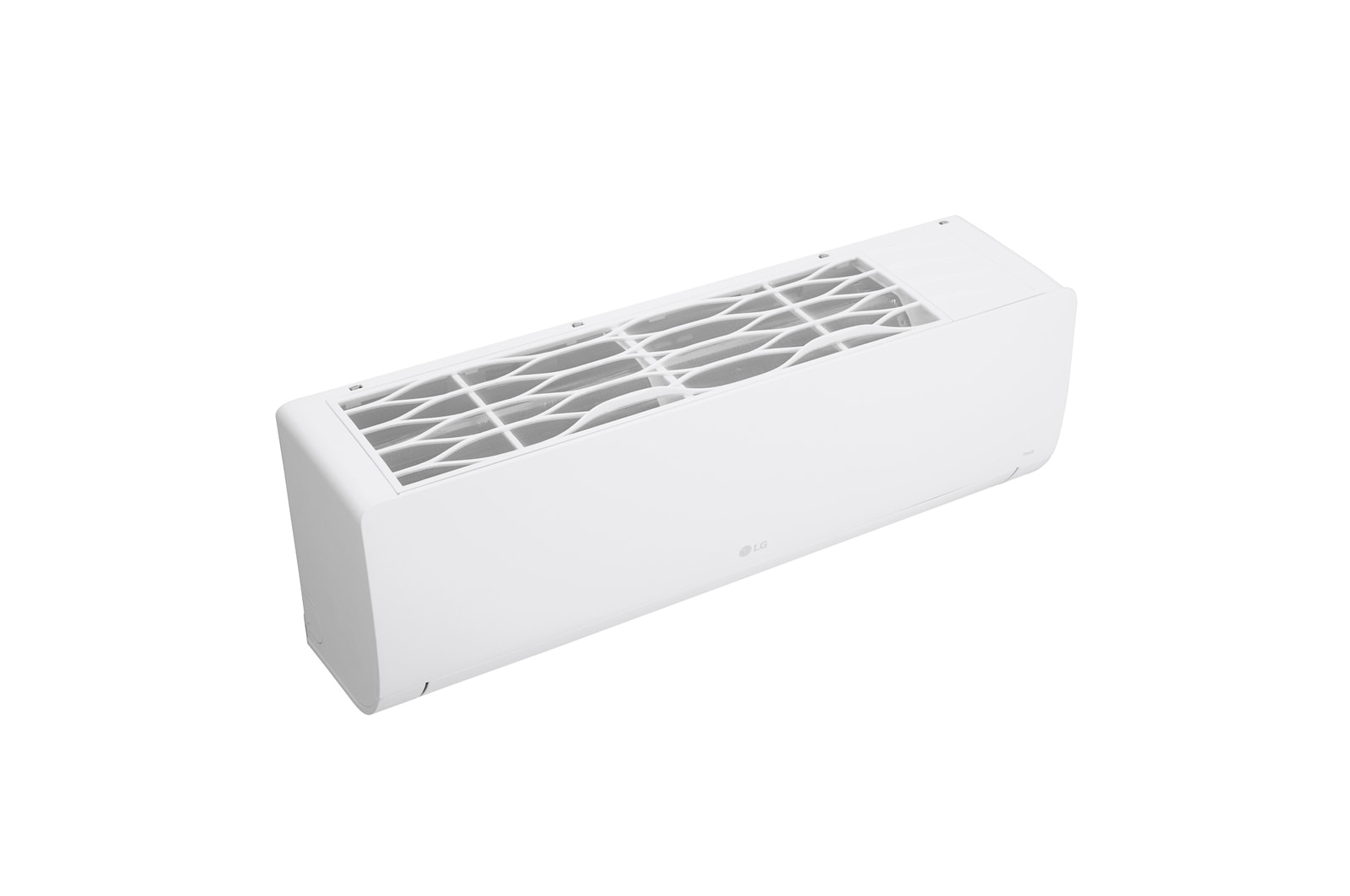 Widok z góry pod kątem z prawej strony klimatyzatora LG DUALCOOL W WZ09AWS