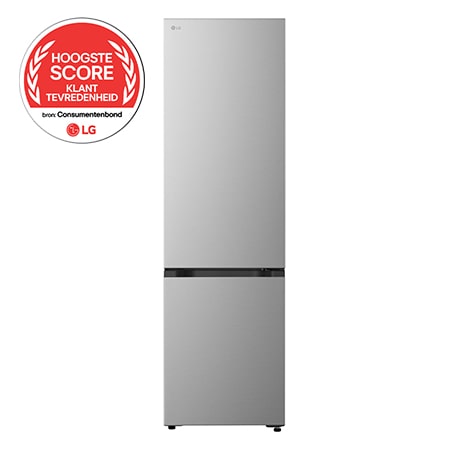 375L koelkast Koel-vriescombinatie Zilver | NatureFRESH™ | DoorCooling+™ | LinearCooling™ | LG NL - GBBS322CPY