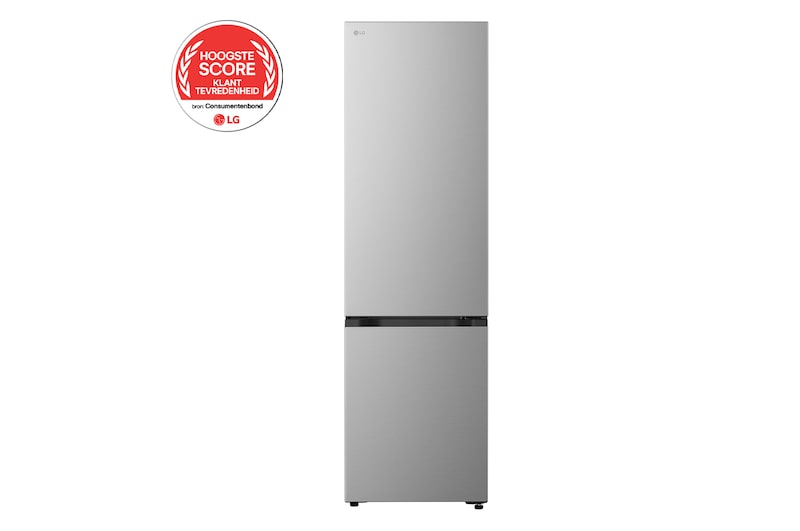 Vooraanzicht van 375L Koel-vriescombinatie Zilver | Fresh Converter+ | Fresh Balancer | Door Cooling | LG NL GBBS322BPY