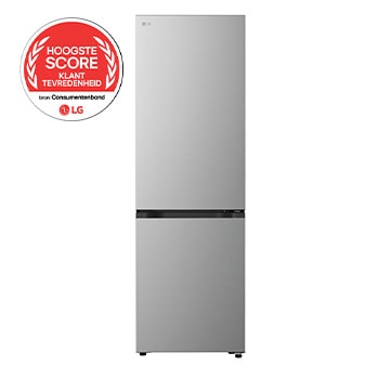 Vooraanzicht van 333L Koel-vriescombinatie Zilver | Fresh Converter+ | DoorCooling+™ | LinearCooling™ | LG NL GBBS312APY