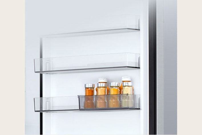  LG Unterer Gefrierschrank (GBBS726CPY) innen mit transparentem Mini-Schiebetürkorb für sechs kleine Saucenflaschen