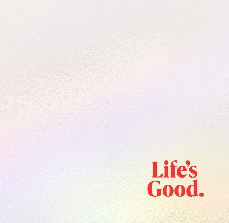An animated female figure making a heart with her hands is next to three OLED/QNED TVs: the first is an LG OLED TV, the second is an LG QNED TV on a stand, and the third is an LG OLED TV M4 with a 2-pole stand. To the left are the words "How do I choose the best TV?" and a red button with the words "Learn More".