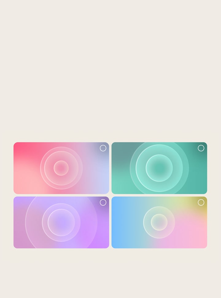 La pantalla de un usuario está pasando por el proceso de personalización de AI Sound Wizard. Se seleccionan una serie de iconos de clips de sonido. En la imagen se puede ver una animación de ondas sonoras que representan el sonido personalizado que emiten un cantante de jazz y un saxofonista.	
