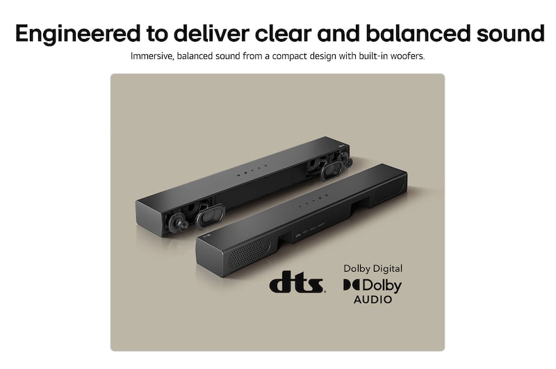 Vista frontal de LG Soundbar S20A S20A