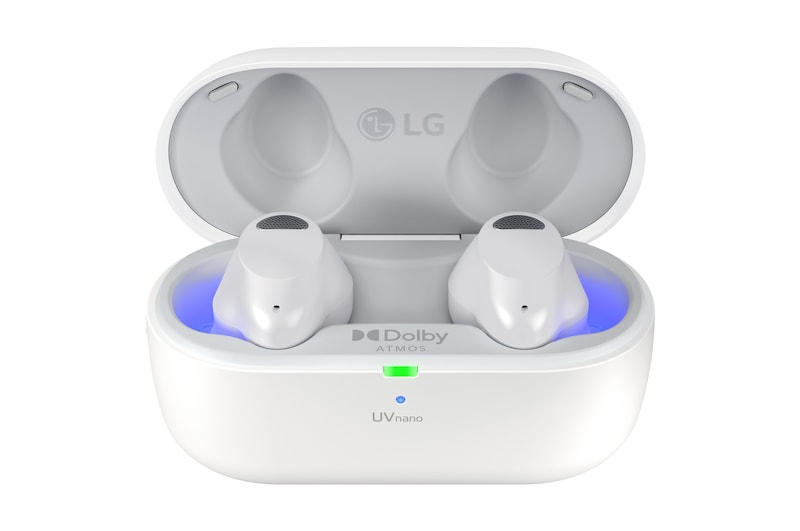 LG Auriculares sem fios LG TONE Free TF90S, Dolby Atmos, ANC, UVnano™, Plug & Wireless, Multi Point & Multi Pair, TONE-T90S-White