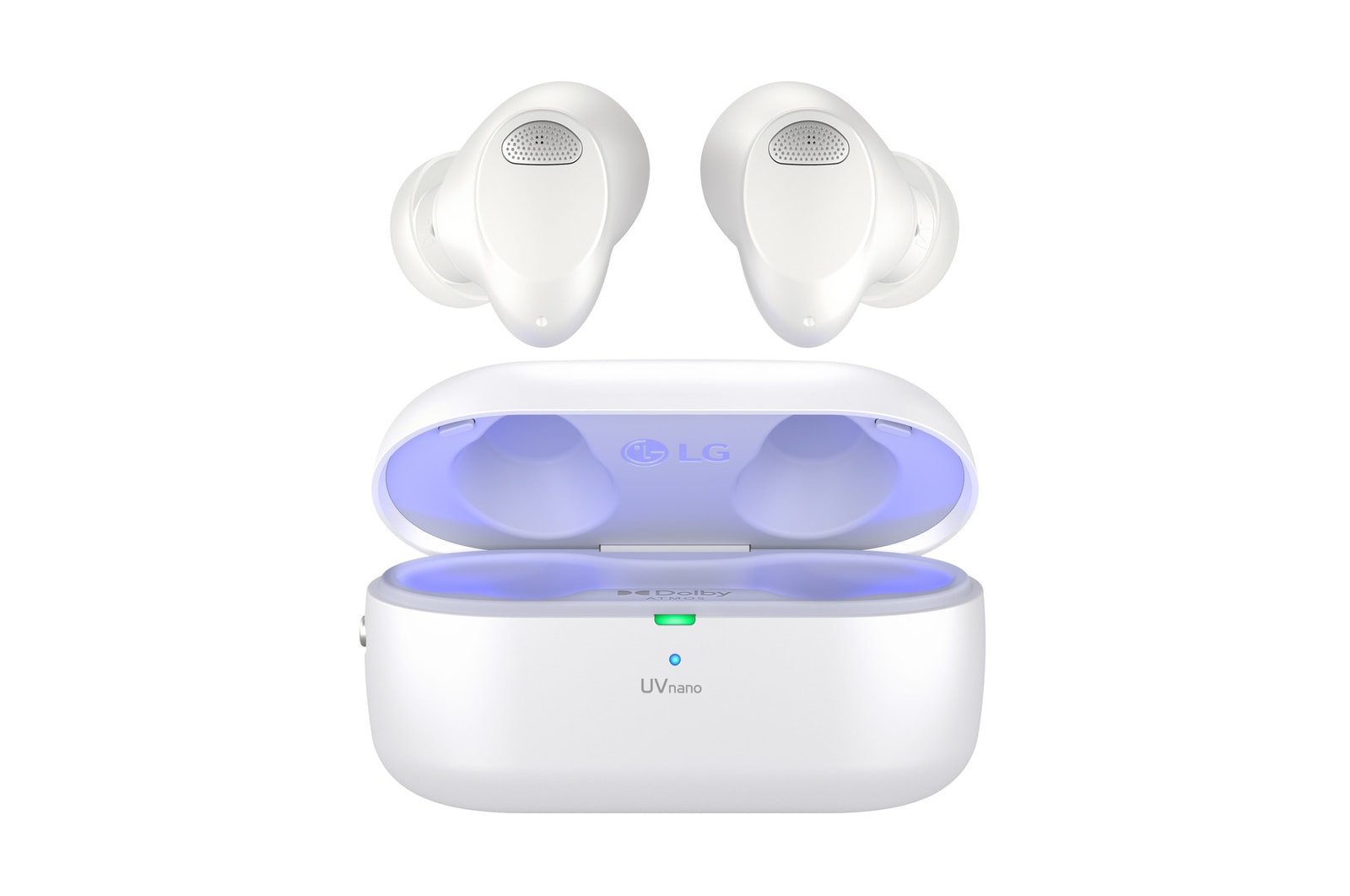 LG Auriculares sem fios LG TONE Free TF90S, Dolby Atmos, ANC, UVnano™, Plug & Wireless, Multi Point & Multi Pair, TONE-T90S-White