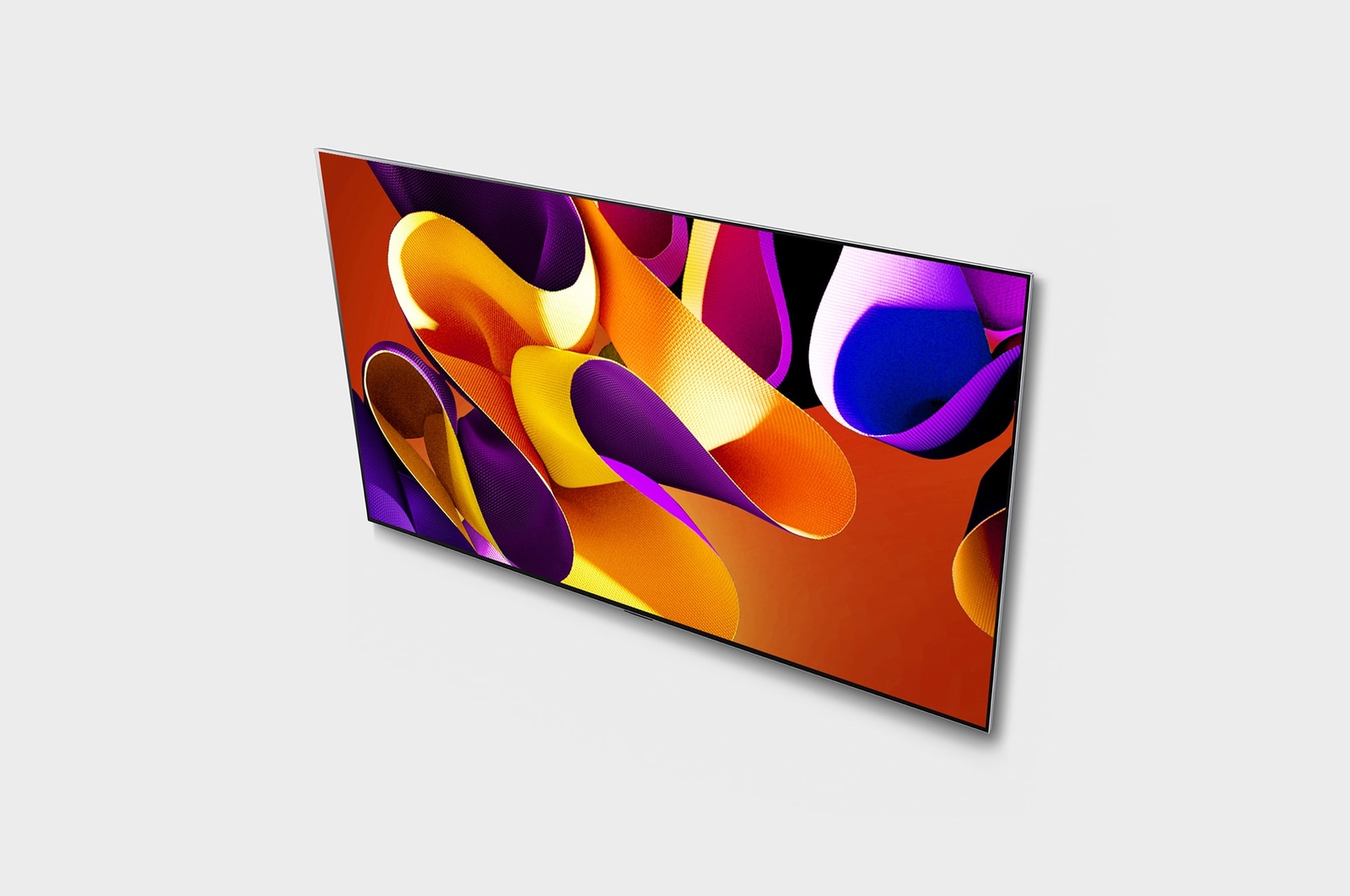 Vista inclinada de cima da LG OLED evo TV, OLED G4