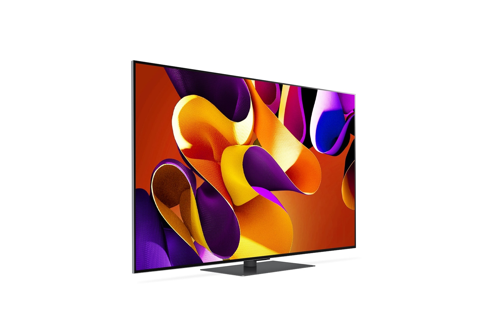 Vista lateral direita da LG OLED evo TV, OLED G4 na parede