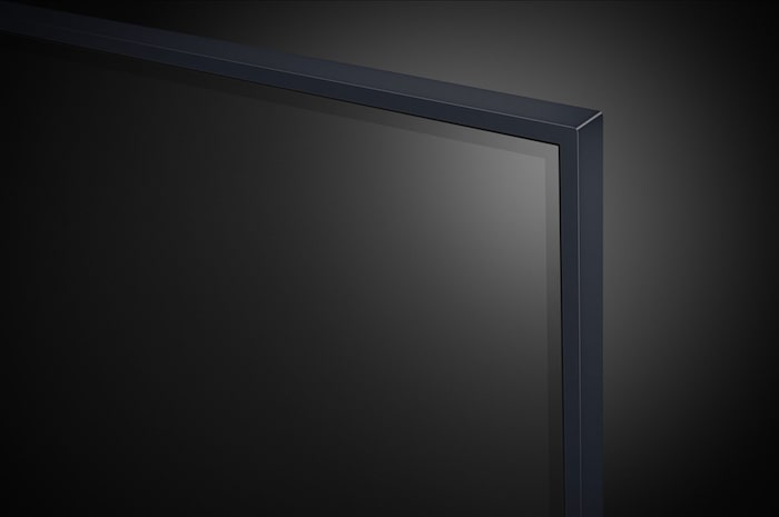 Imagem aproximada da borda superior da LG UHD TV, UT91