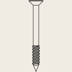 Ilustração de parafusos para madeira, 2 unidades.
