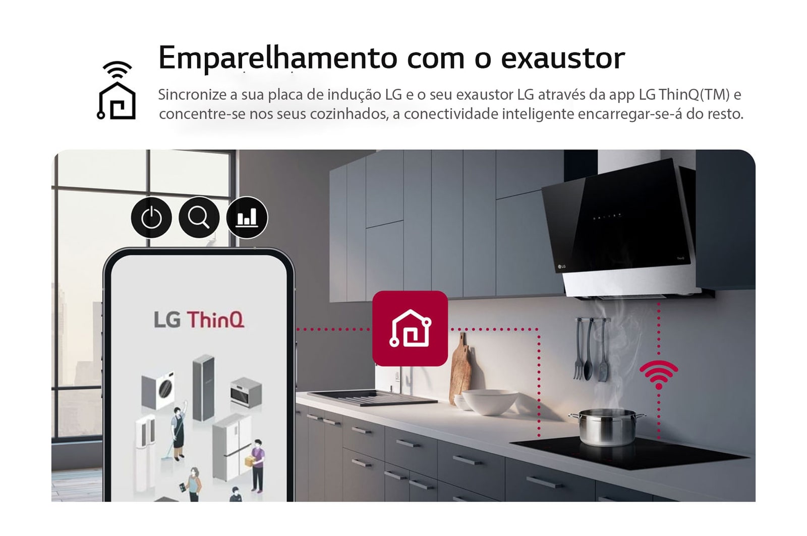 Toque no painel da placa de indução