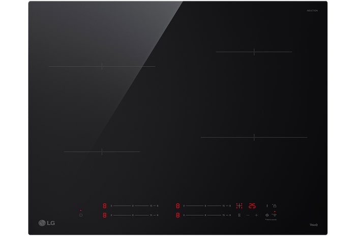 Vista frontal da placa de indução LG 59cm preta CI5Z2423BN