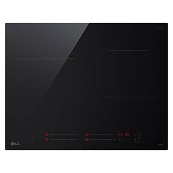 Vista frontal da placa de indução LG 59cm preta CI5Z2423BN