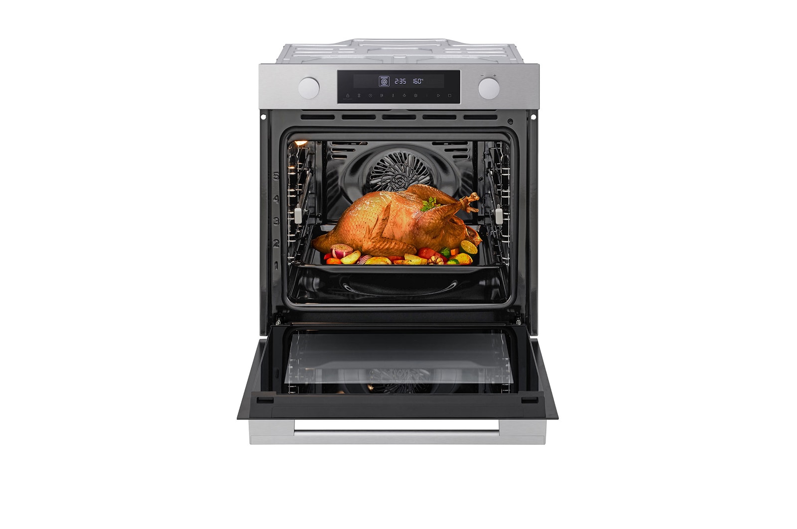front view of lg ws5d7230s with food