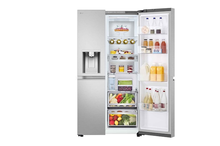 single door open image with food items