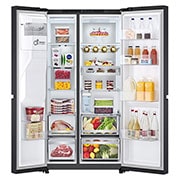 Vista frontal com alimentos armazenados