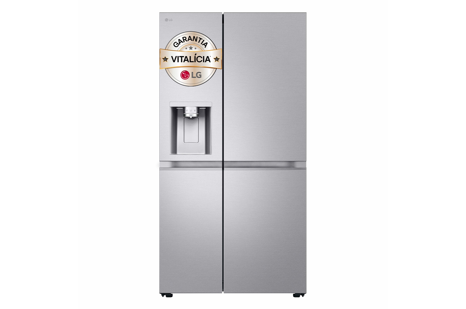 Vista frontal de Frigorífico Americano LG inox com 623l, eficiência energética B e Smart Inverter™ GSLE91MBAB