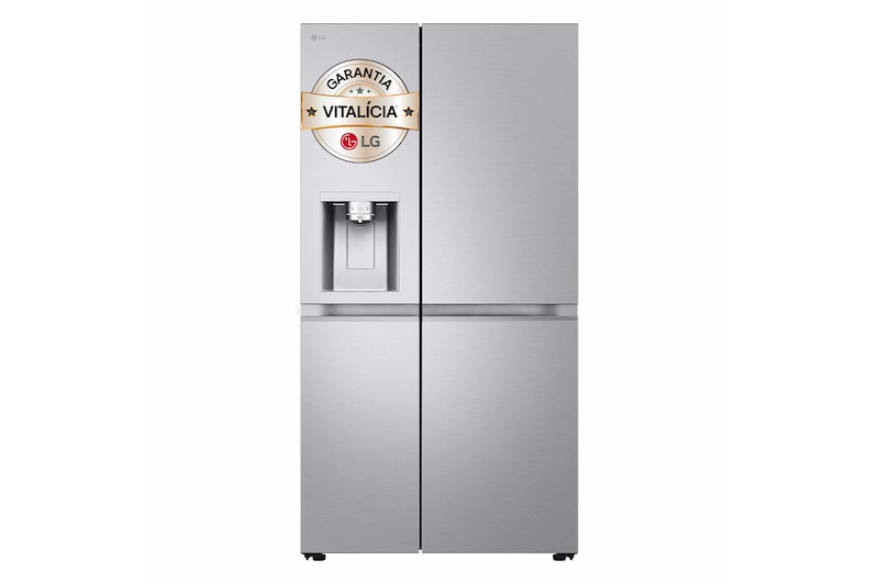 Vista frontal de Frigorífico Americano LG inox com 623l, eficiência energética B e Smart Inverter™ GSLE91MBAB