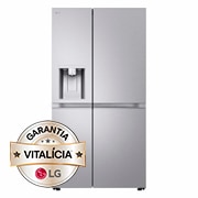 Vista frontal de Frigorífico Americano LG inox com 623l, eficiência energética B e Smart Inverter™ GSLE91MBAB