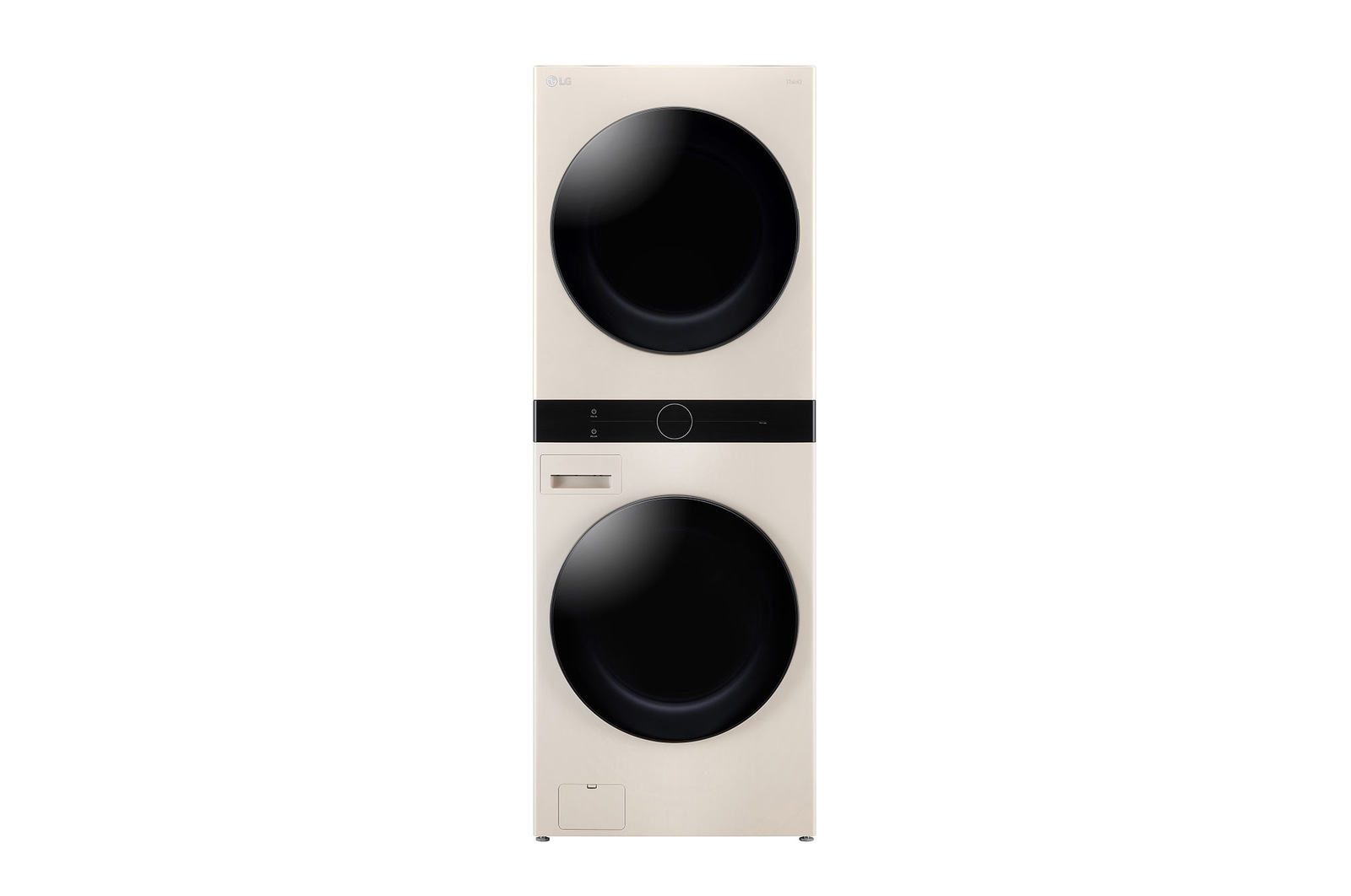 Vista frontal de Máquina de Lavar e Secar LG WashTower Bege WT1210EEF