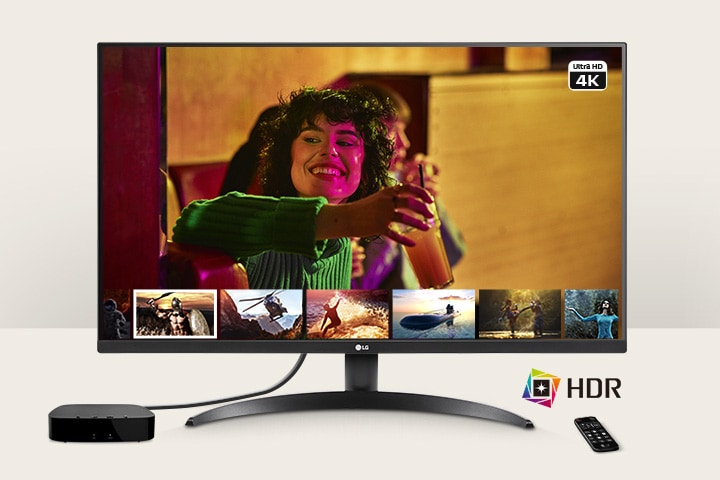 O monitor permite que os utilizadores desfrutem de conteúdos em 4K e HDR.