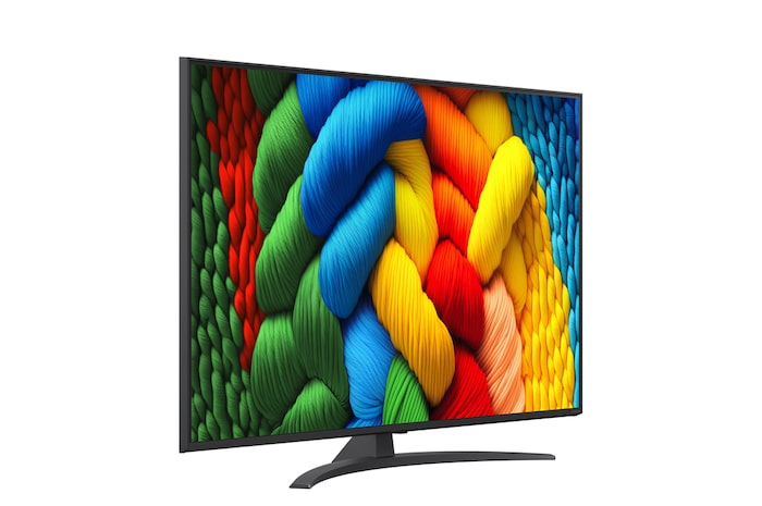 Vista lateral esquerda da LG NanoCell TV, NANO80.