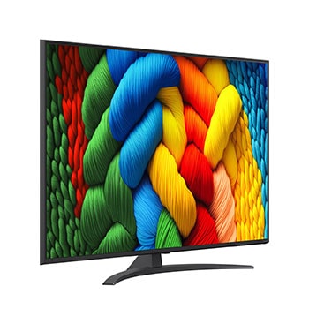 Vista lateral esquerda da LG NanoCell TV, NANO80.