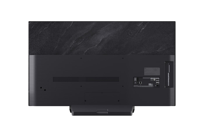 Vista traseira da Smart TV LG OLED evo AI C5 4K.