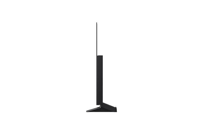 Vista lateral da Smart TV LG OLED evo AI C5 4K.