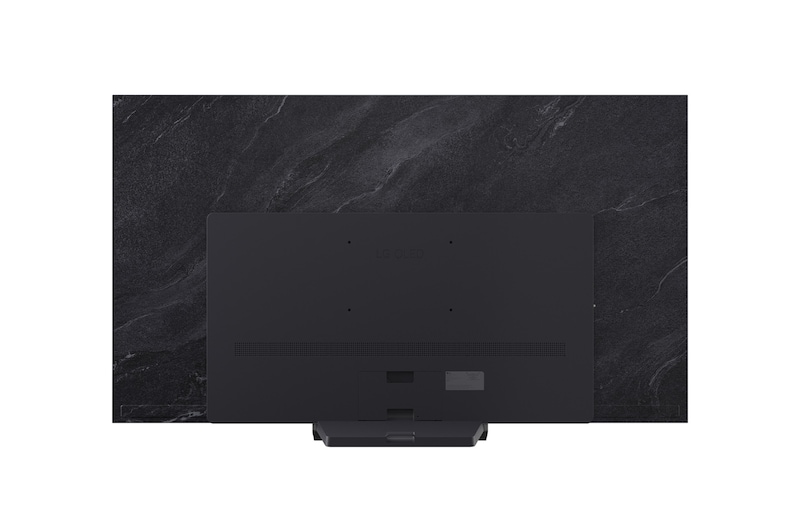 Vista lateral da Smart TV LG OLED evo AI C5 4K.